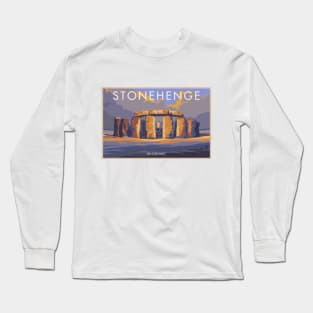 Vintage British Travel Poster: Stonehenge in Wiltshire Long Sleeve T-Shirt